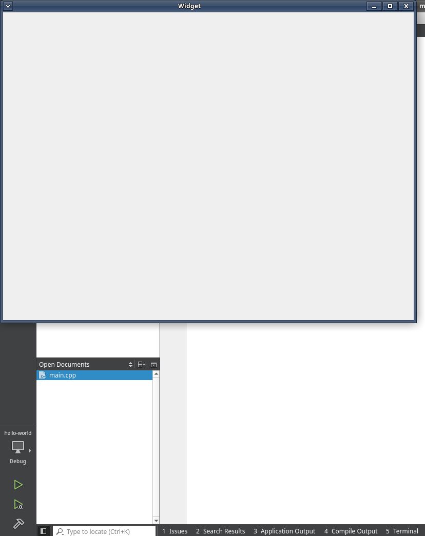 Blank window with Widget title as output